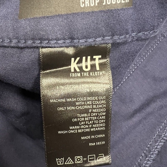 Kut From The Kloth Jogger Pants High Rise Crop Cargo Pockets Zip Ankles Blue 14 - Picture 10 of 16